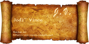 Joó Vince névjegykártya